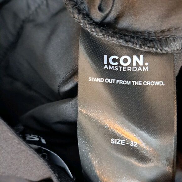 NWT ICON Amsterdam Trousers Dress Pants Size 32 31x29 Solid Black - Picture 4 of 14